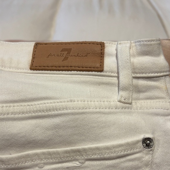 7 For All Mankind White Wide Leg Jeans - Picture 8 of 9